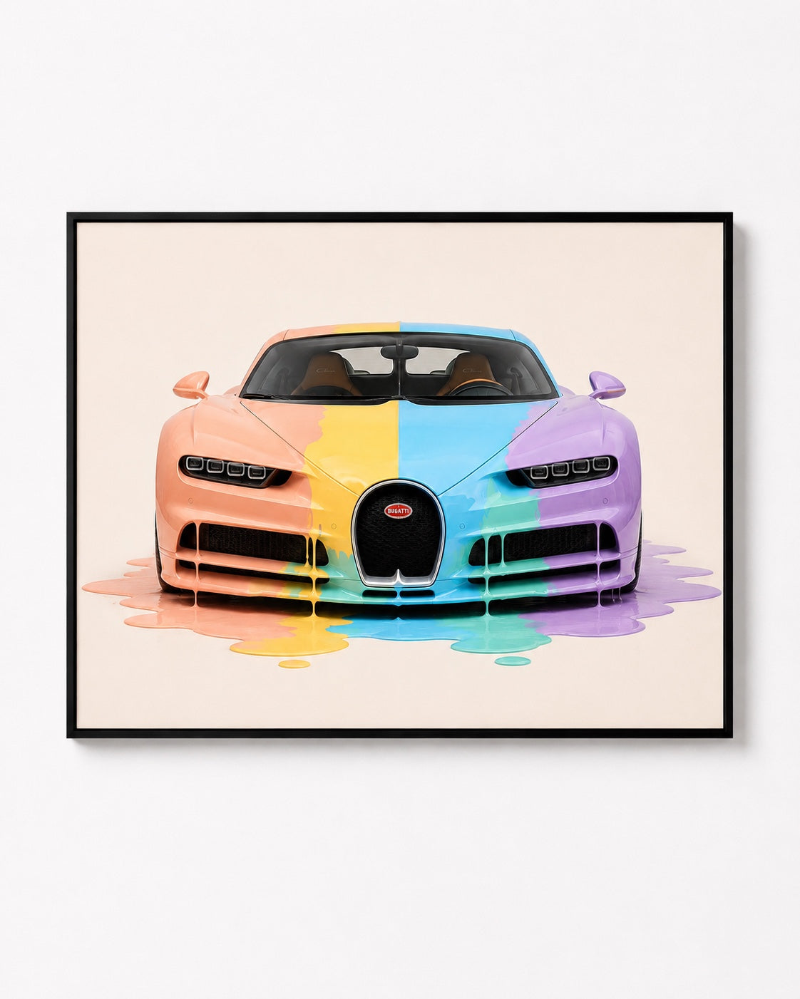 Bugatti Melt limited-edition automotive artwork in a black frame