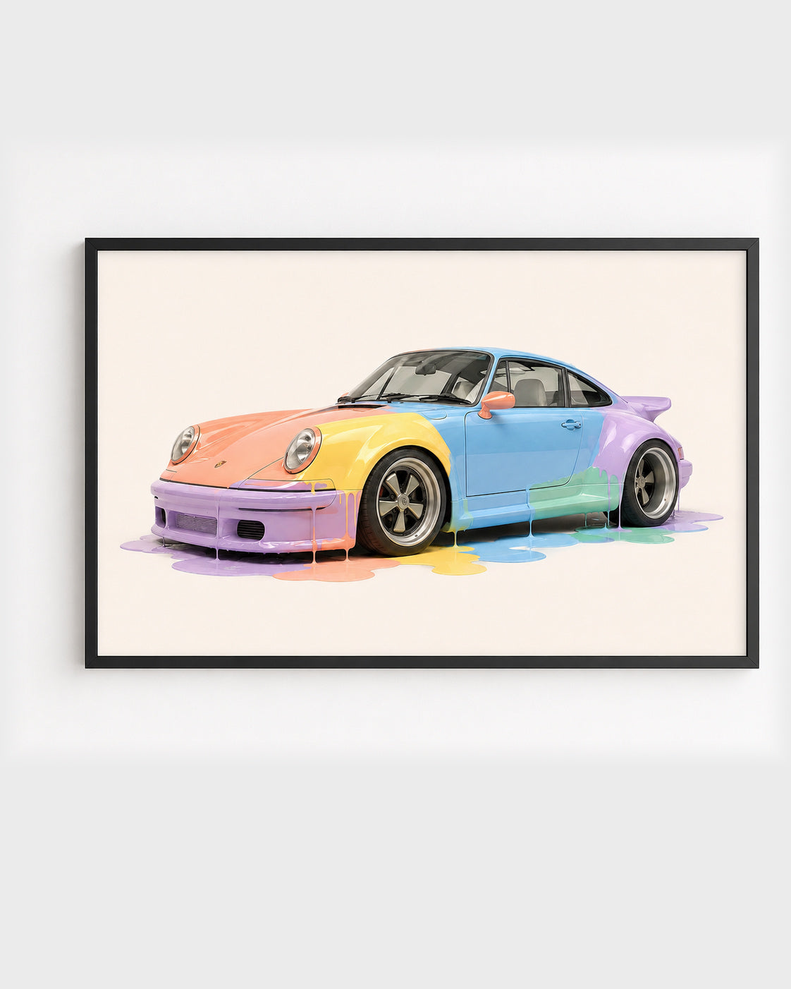 Gallery quality canvas artwork framed in black on a modern wall