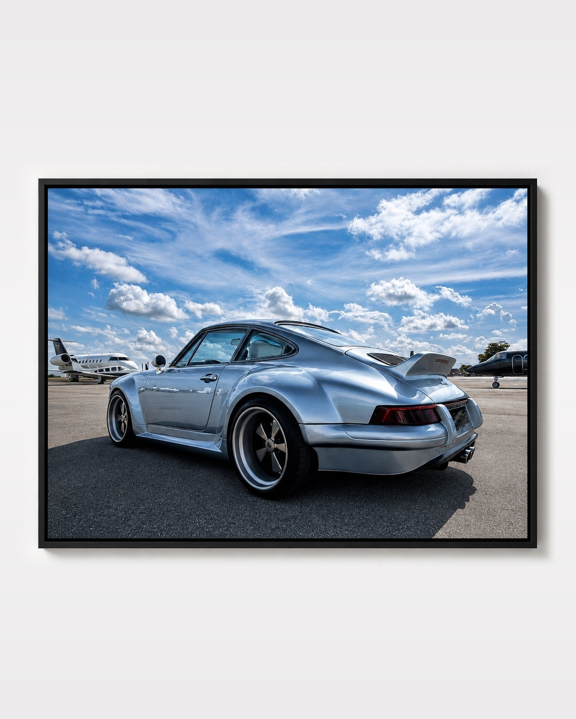 Skye Blue III framed Porsche artwork zoomed out for automotive gallery preview