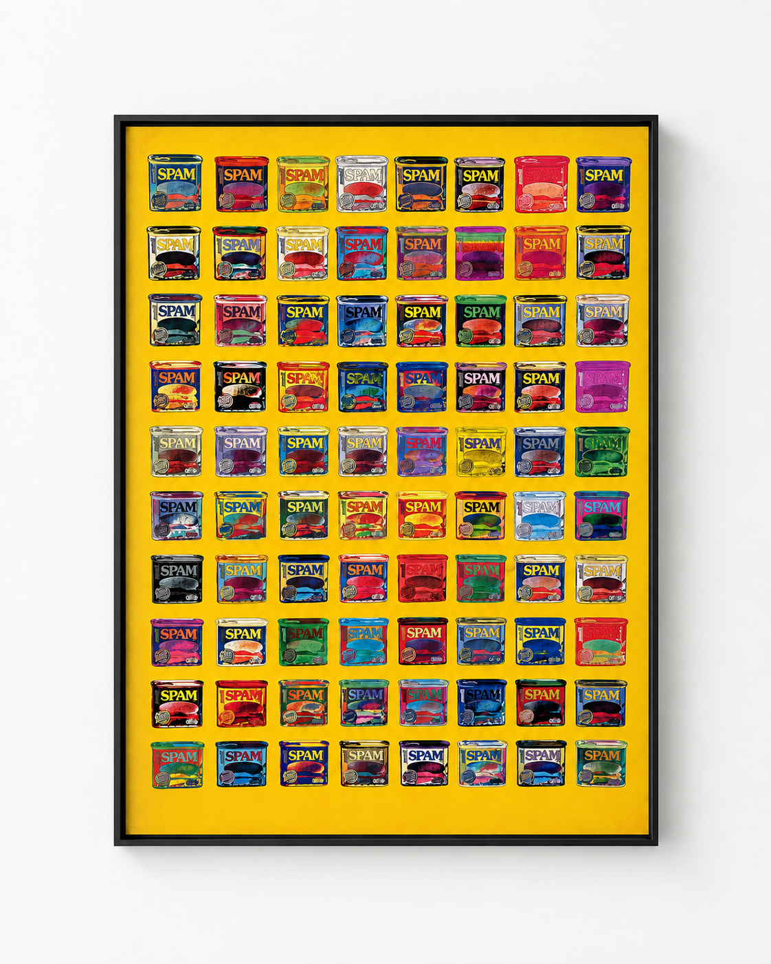 70's Pop colorful vintage can artwork in a black frame