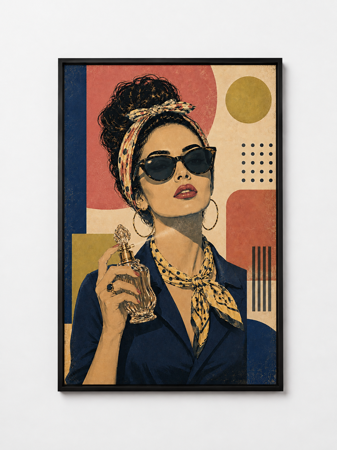 Omw retro portrait artwork in a black frame