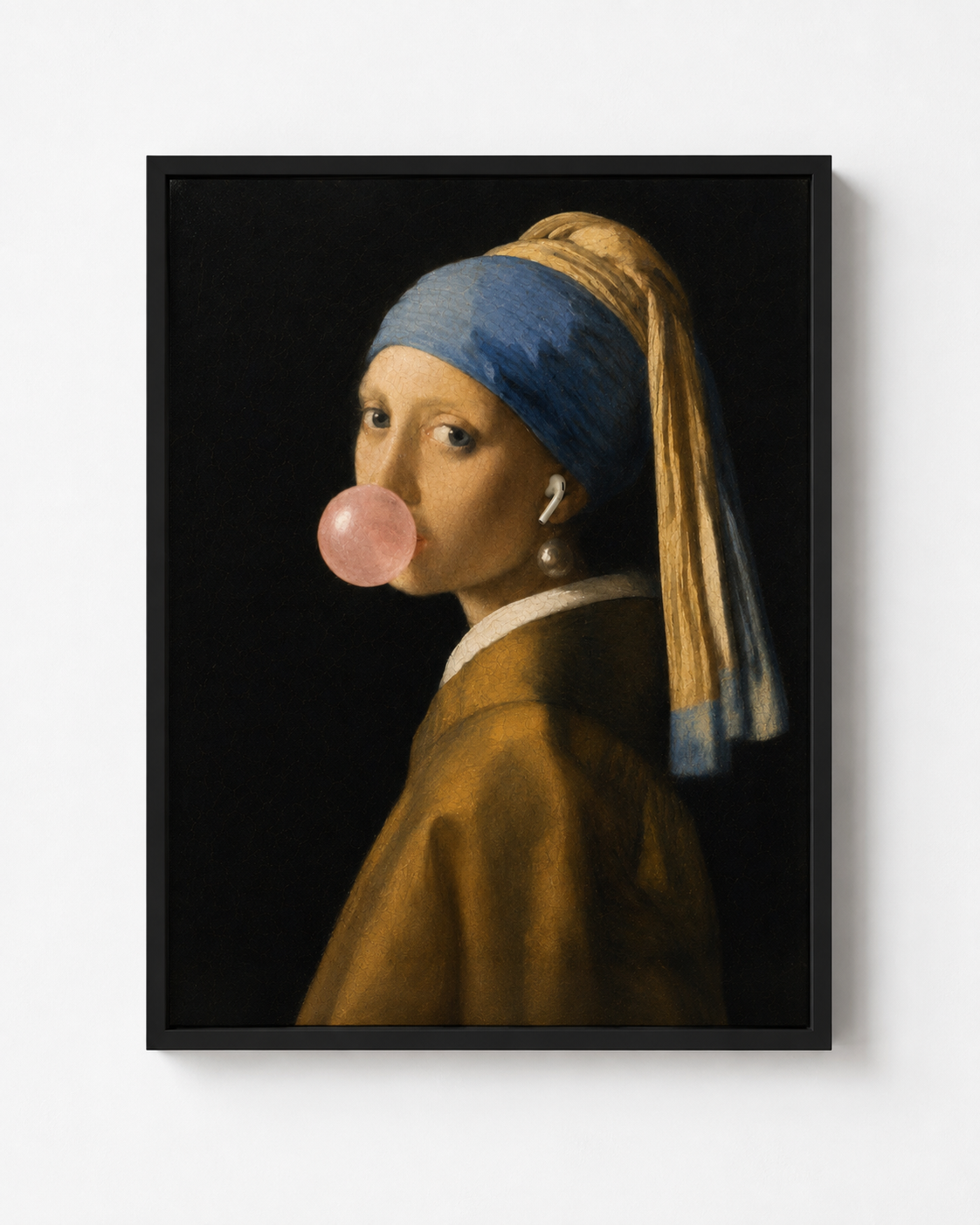 Pearl of the Digital Age artwork in a black frame