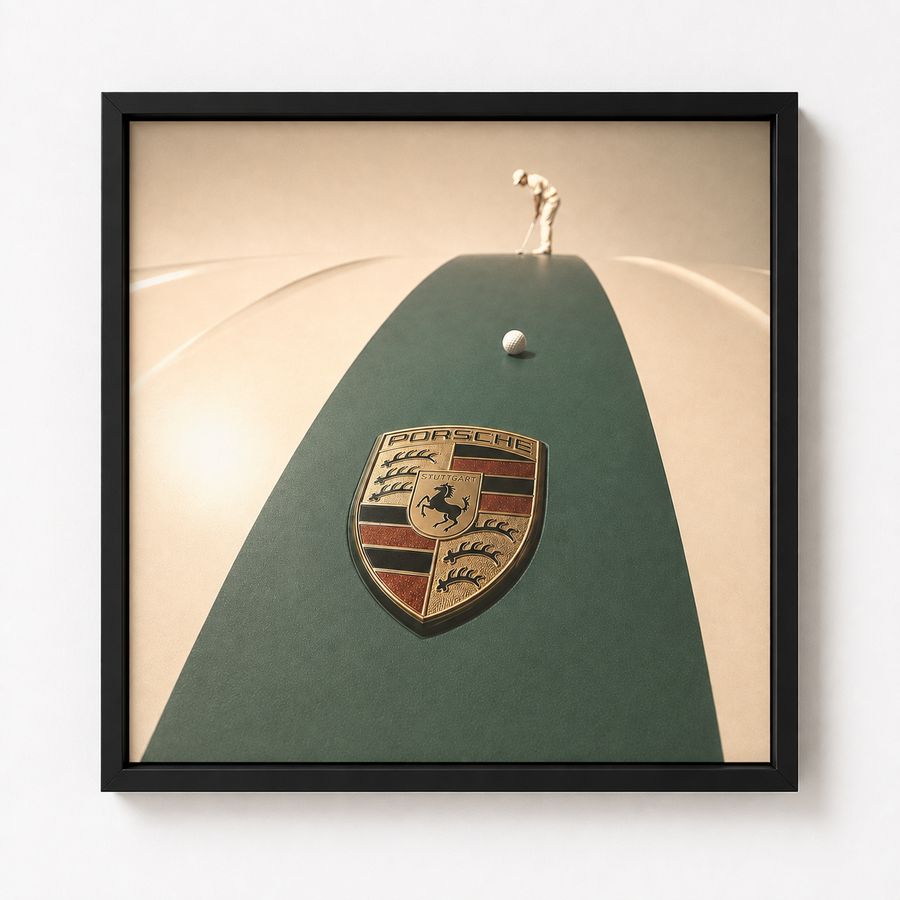Golf Cart Porsche Series II framed artwork