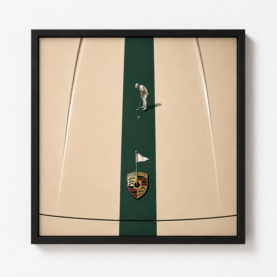 Golf Cart Porsche Series III framed artwork