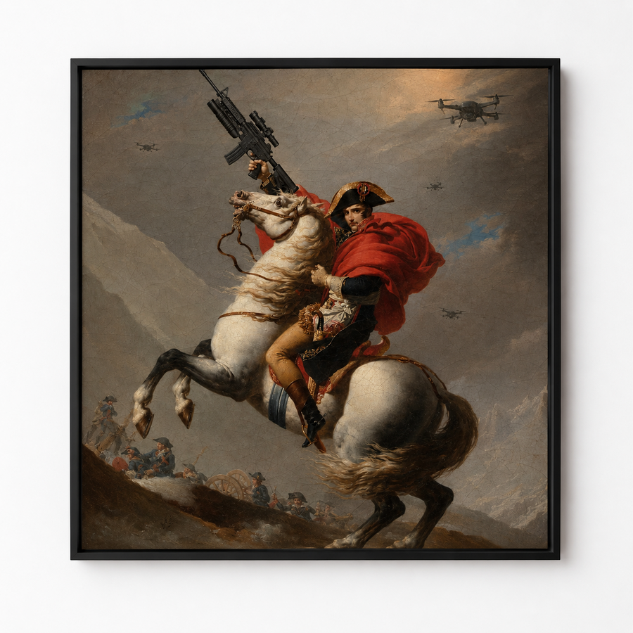 21st Century Napoleon artwork in a black frame