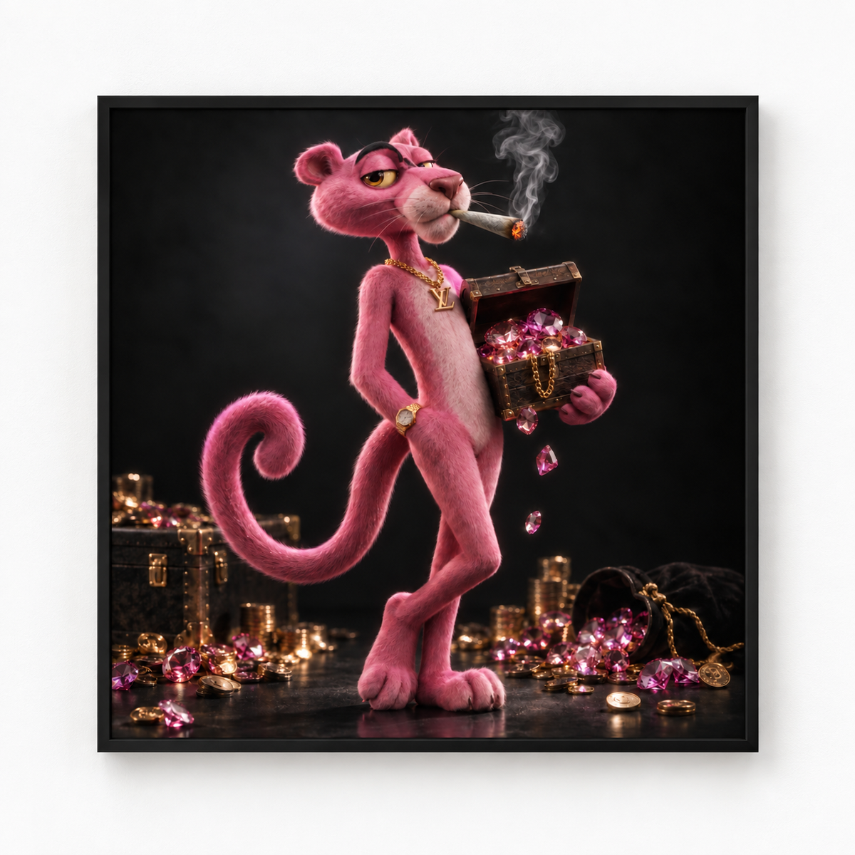 Pink Panther framed artwork